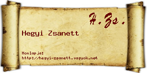 Hegyi Zsanett névjegykártya