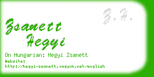 zsanett hegyi business card